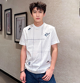 fendi dashed line ff motif short sleeve t-shirt